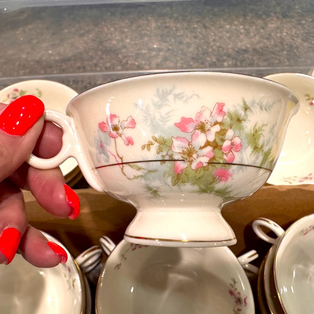 SOLD Theodore Haviland New York Apple Blossom China Set of 8 Tea Or Coffee Cups